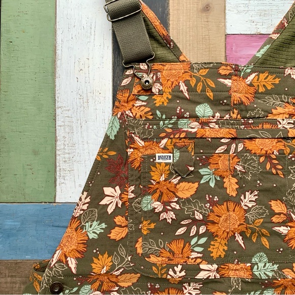 NWT Duluth Large x29”L Heirloom Gardening Lined Bib Overalls Loden Autumn Leaves - Picture 4 of 10